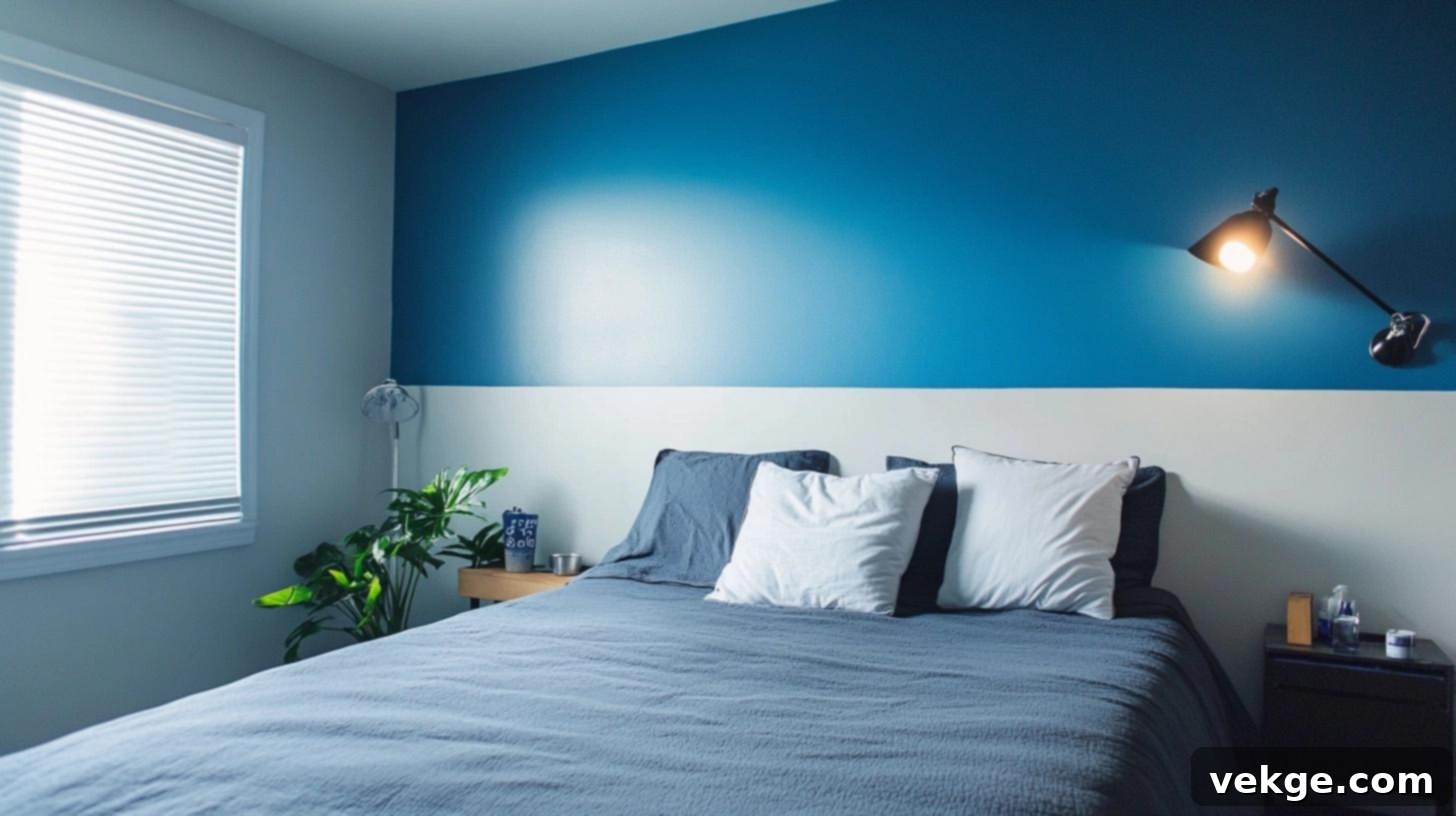 Stylish Two-Tone Painted Wall in Contrasting Colors