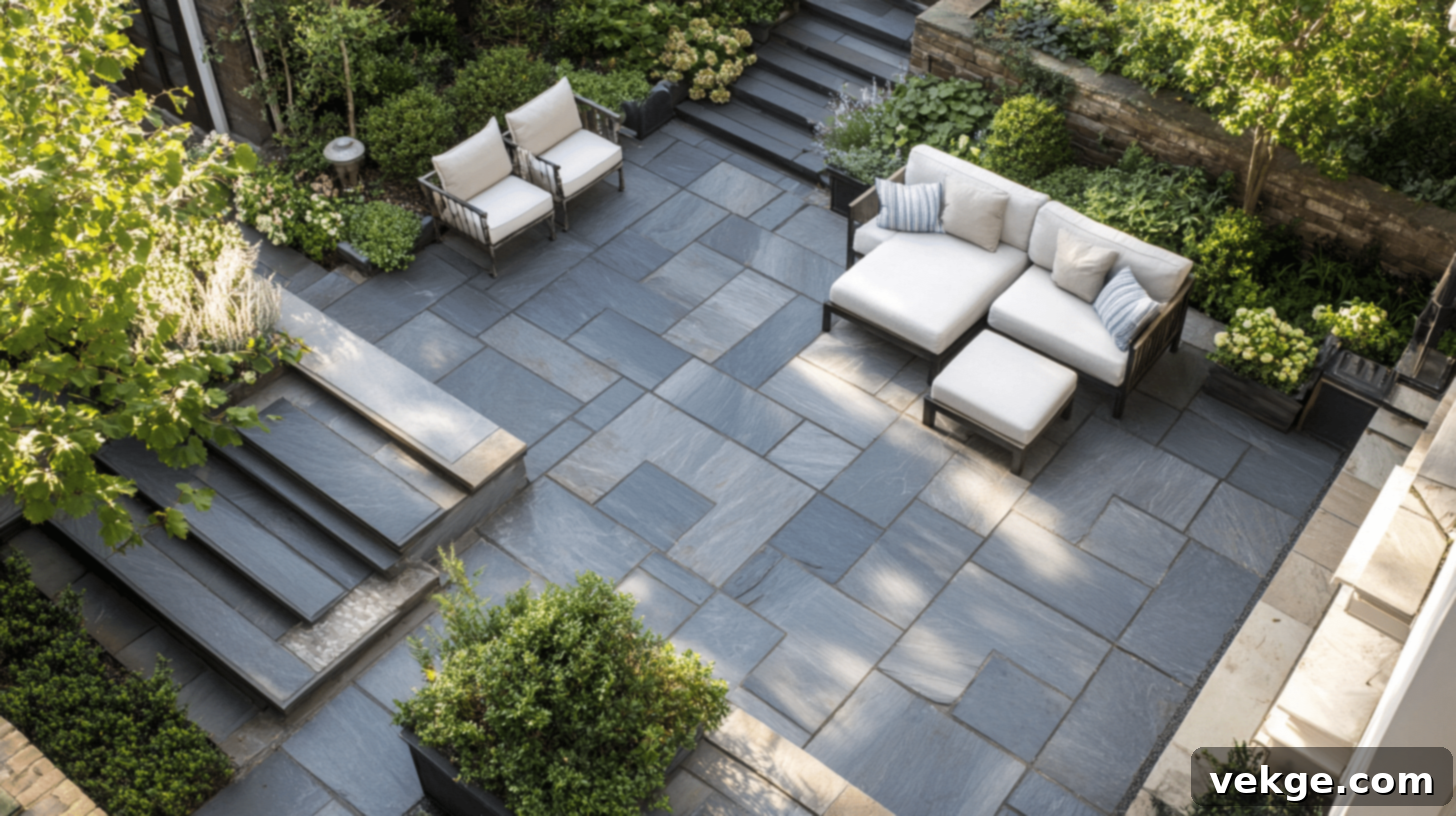 French Pattern Ashlar Pattern bluestone patio