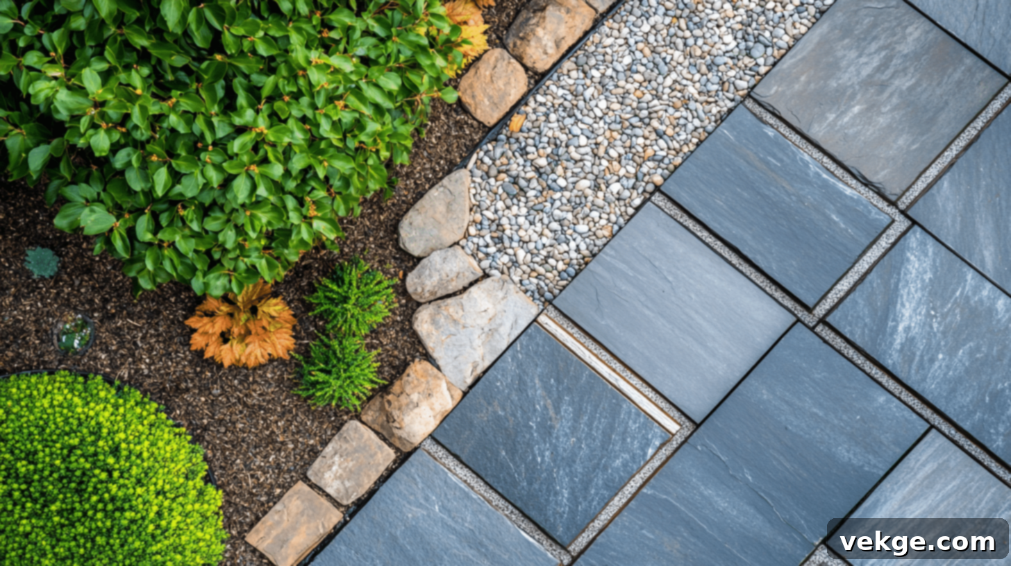 Mixed Materials Style bluestone patio