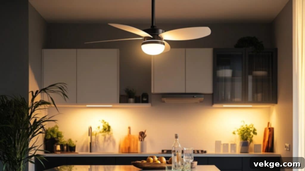 Ceiling Fan with Integrated Lights