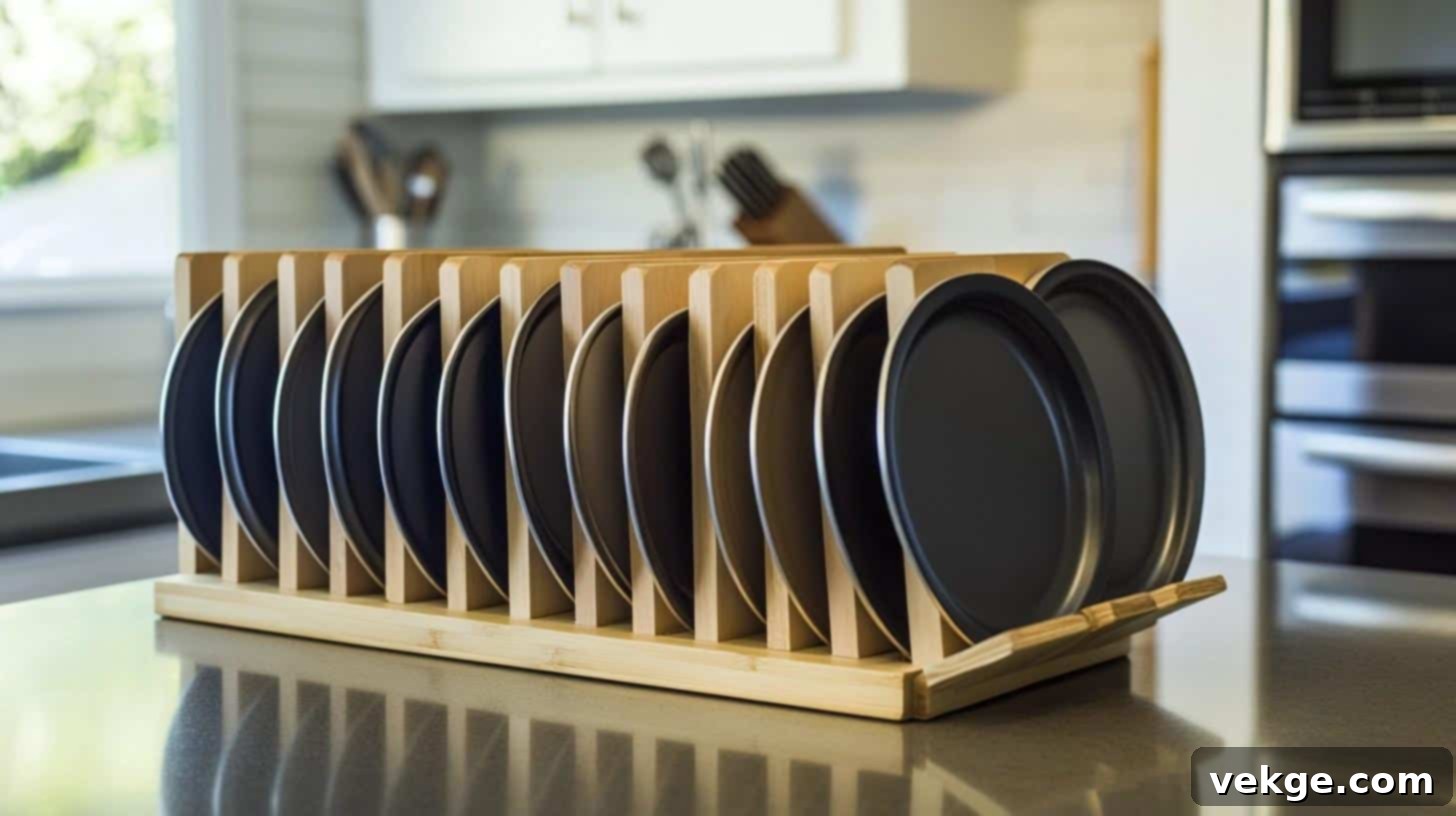 Vertical Baking Pan Rack for Counter or Wall