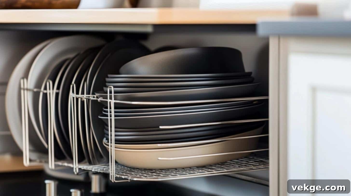 Wire Rack Baking Pan Organizer for Cabinets or Pantry