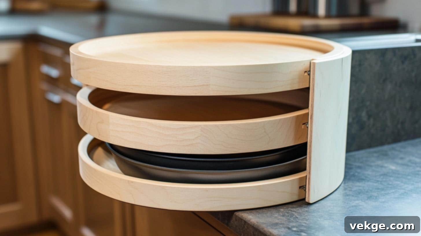 Lazy Susan Baking Pan Organizer for Corner Cabinets
