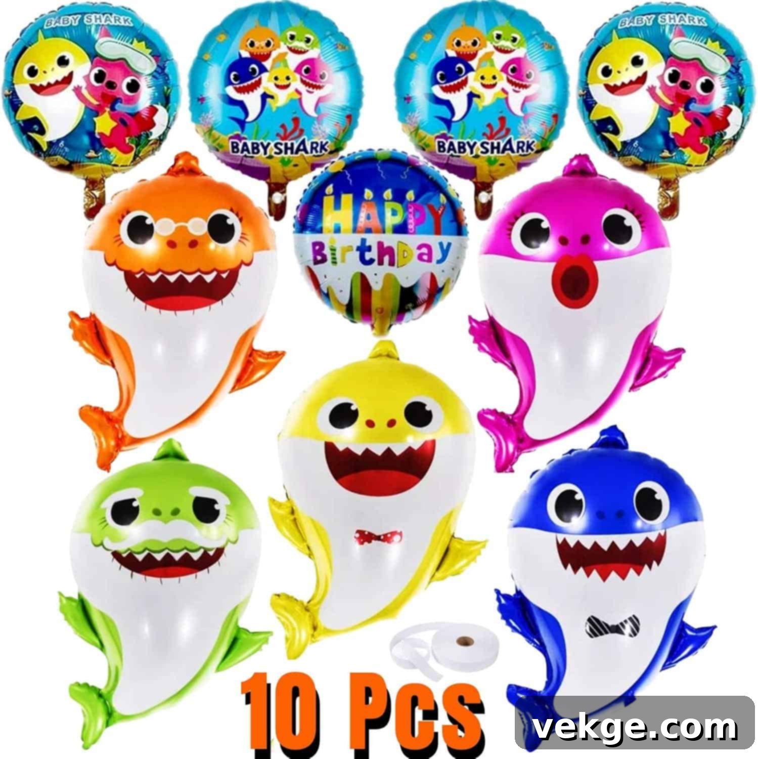 FUNTON_10pcs_Baby_Shark_helium_Balloons