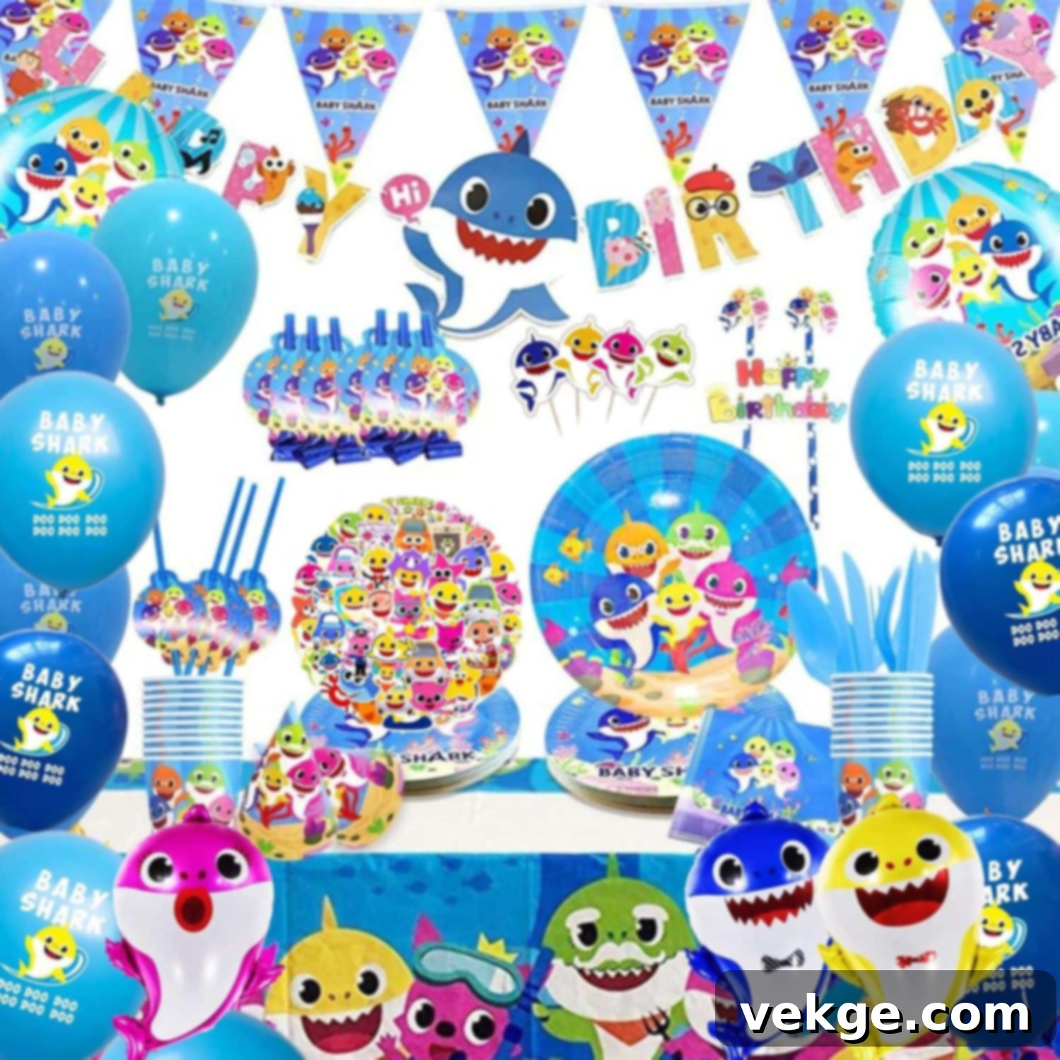 239_pcs_Shark_Birthday_Decorations_Set_Shark_Party_Supplies