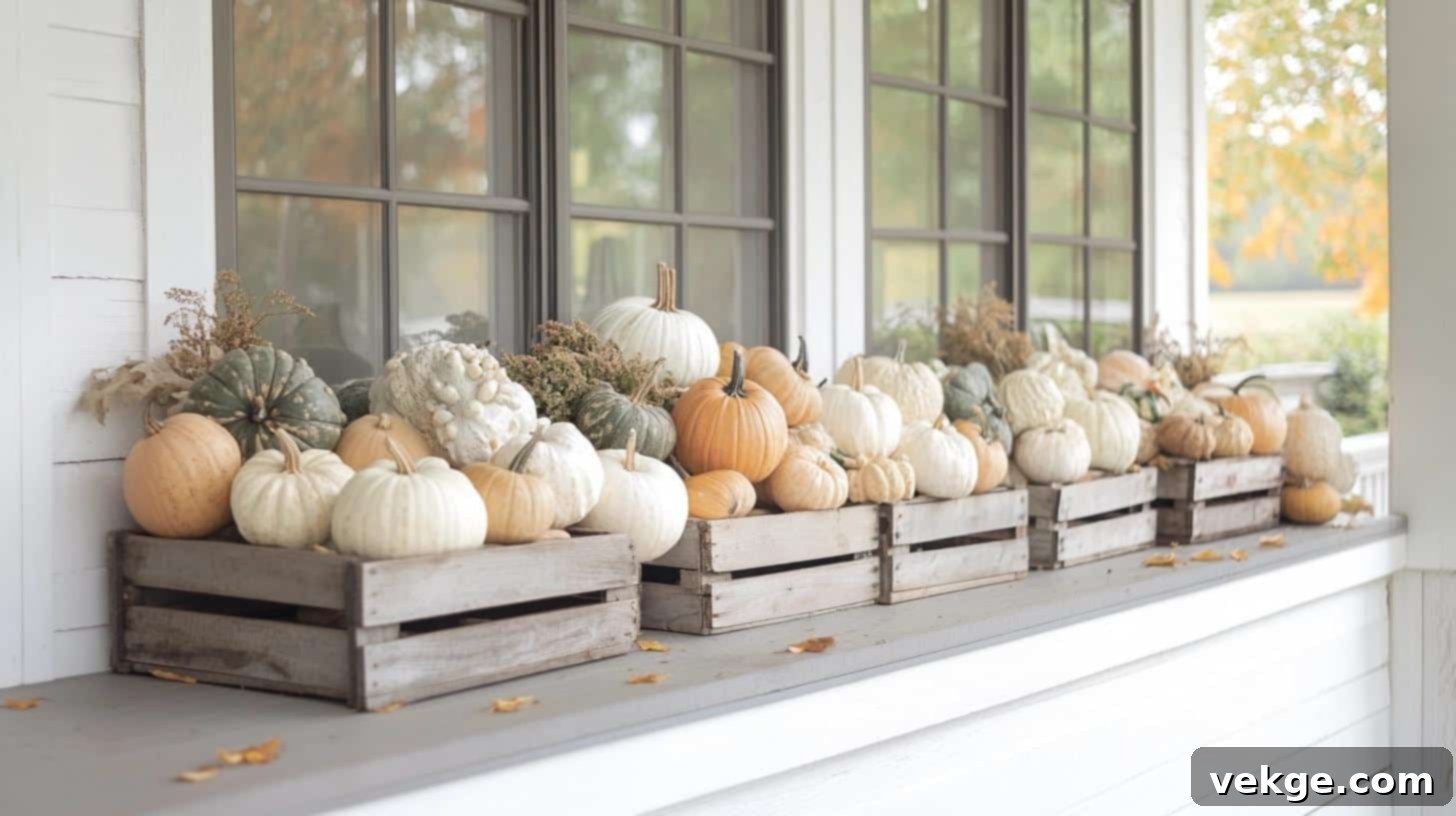 Neutral-Colored Gourds for Modern Fall Decor