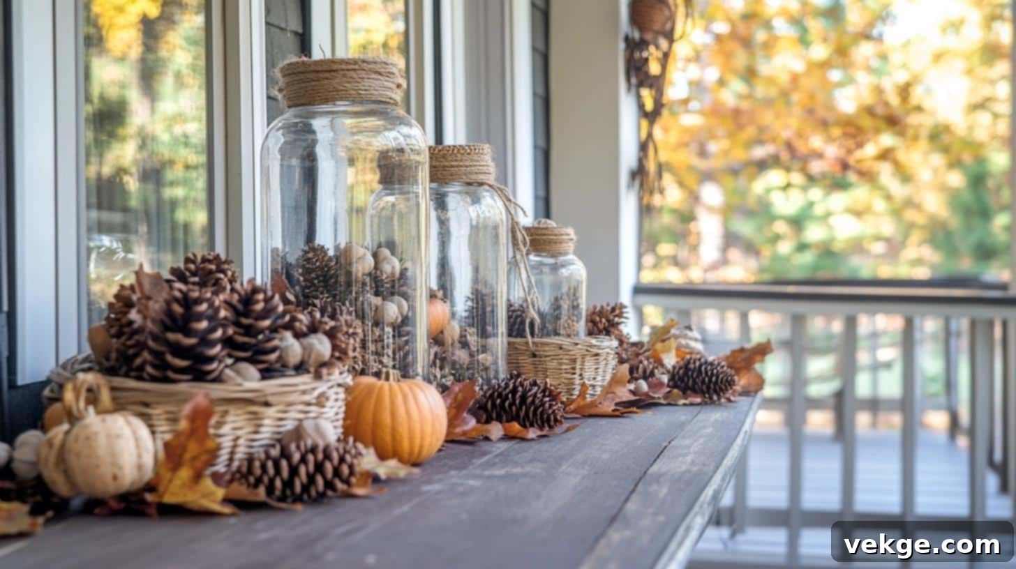 Pinecones and Acorns for Woodland Fall Porch