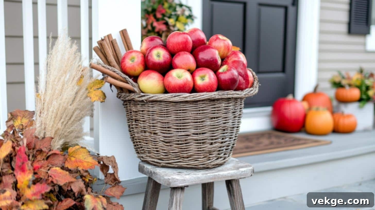 Apple Basket Display for Farmhouse Autumn Decor