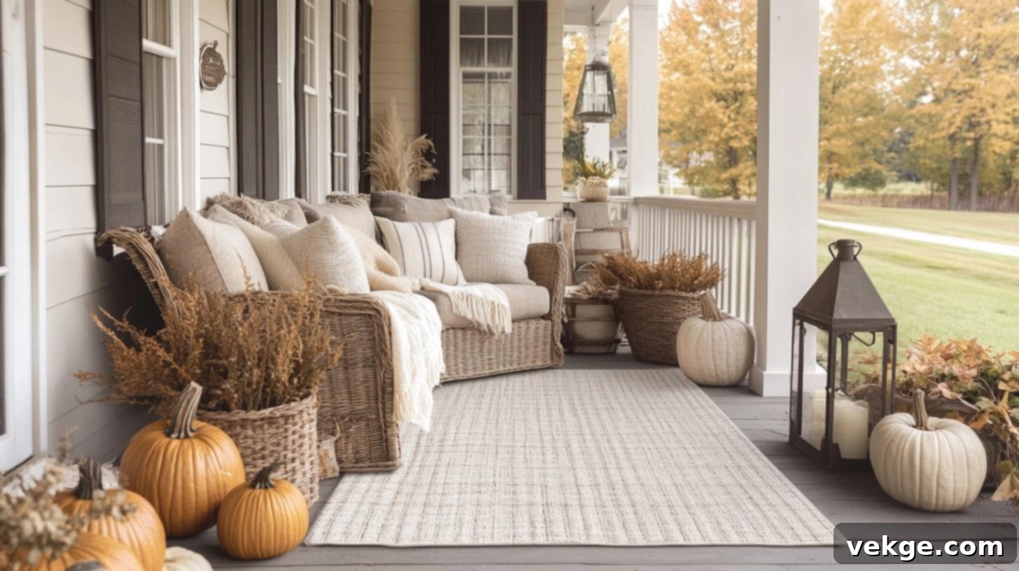 Cozy Outdoor Rugs for Farmhouse Porch