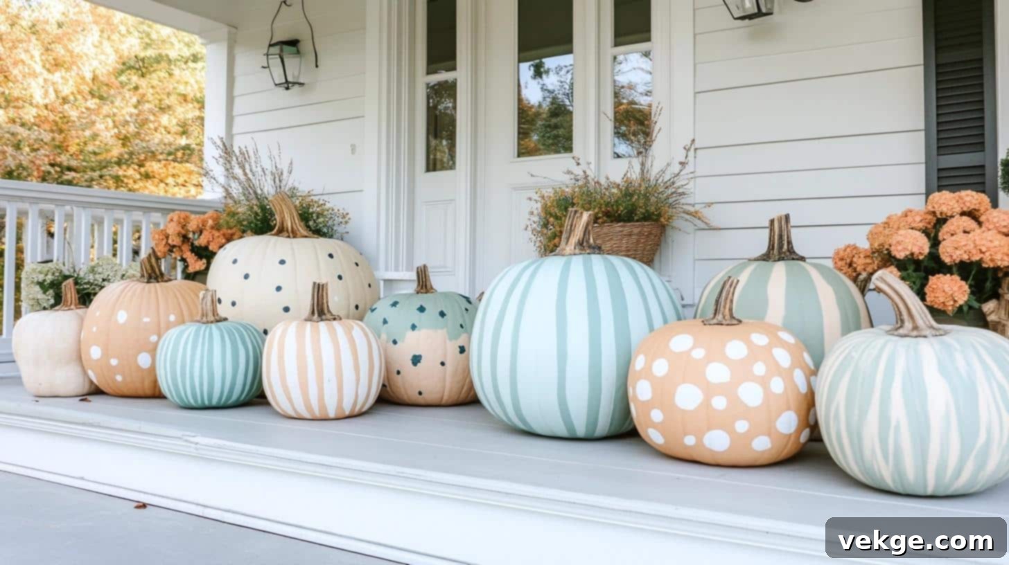 DIY Hand-Painted Pumpkins for Fall Porch