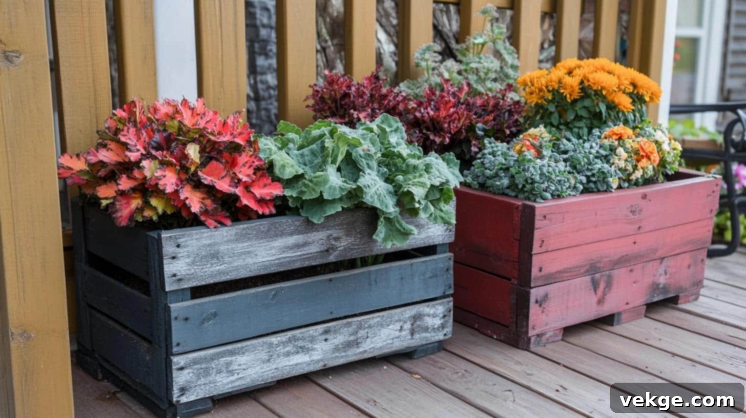 DIY Crate Planters for Fall Flowers