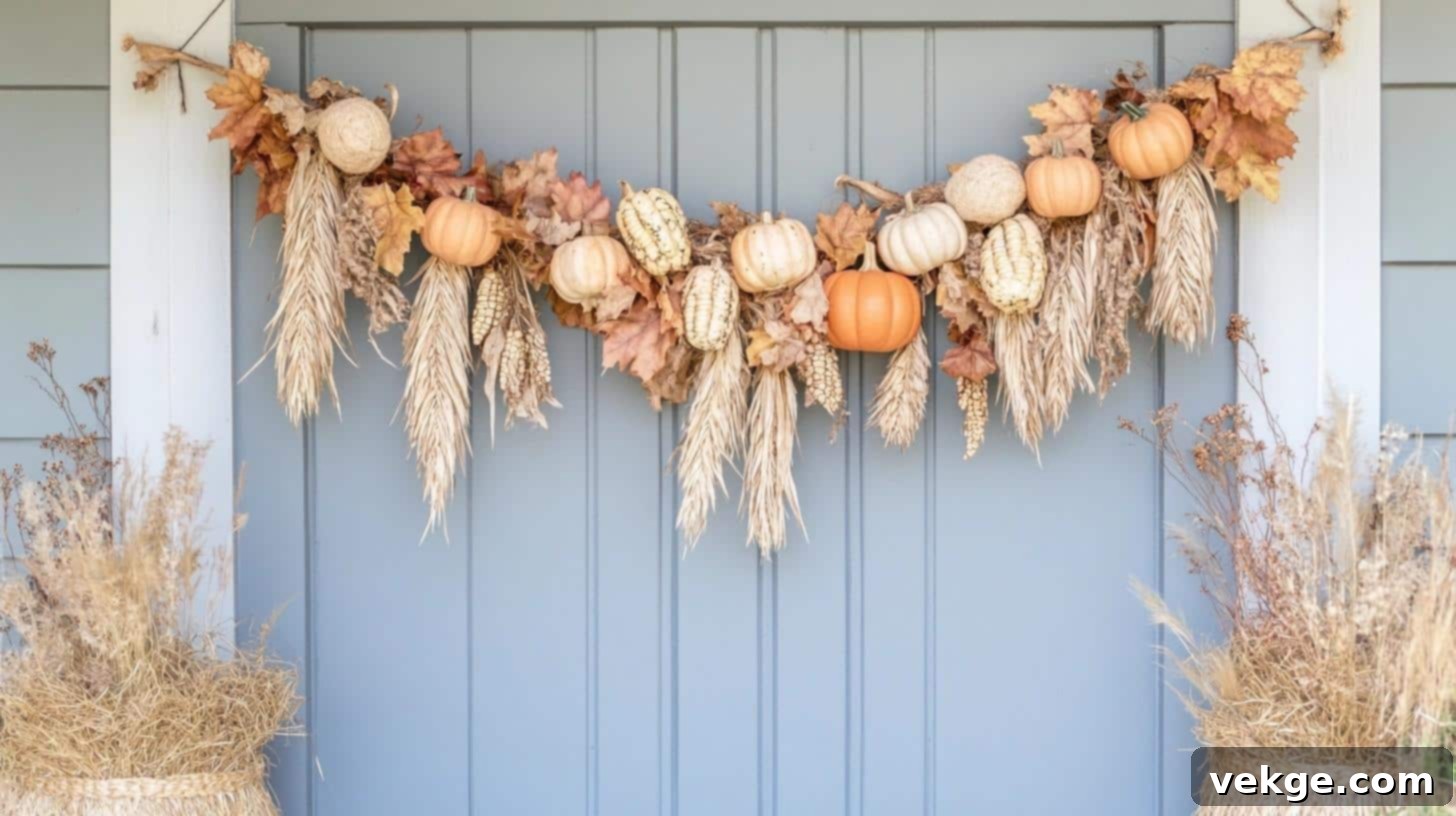 DIY Harvest Garland for Fall Porch