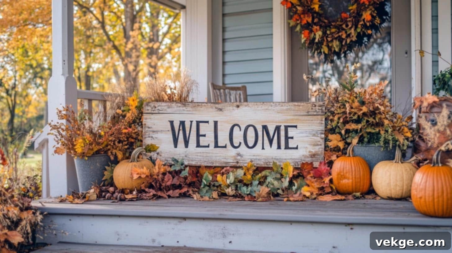 DIY Wooden Welcome Sign for Farmhouse Porch