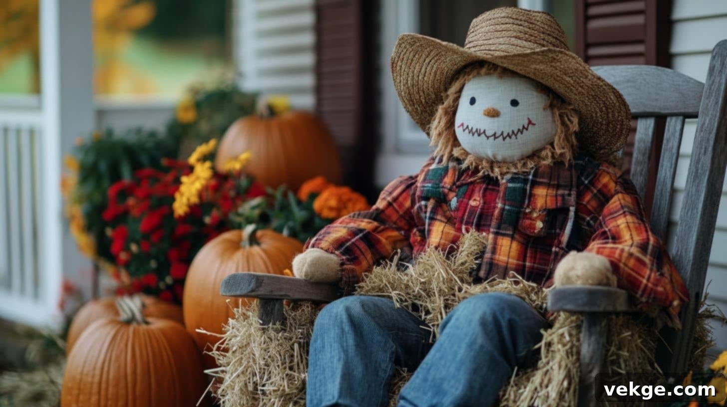 DIY Scarecrow for Rustic Fall Porch Decor