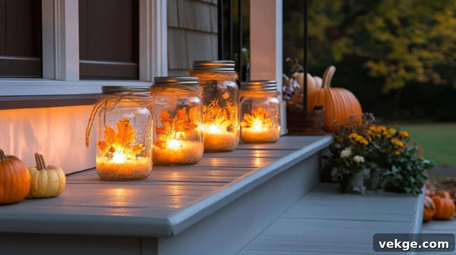 DIY Mason Jar Lanterns for Fall Porch Lighting