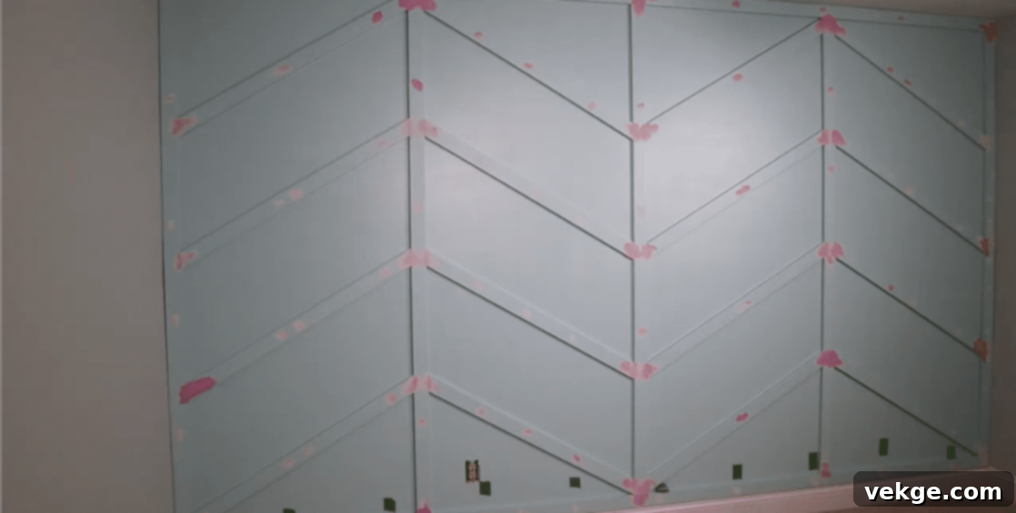 Fill nail holes and gaps with spackling compound, then sand the filled areas smooth once dry.