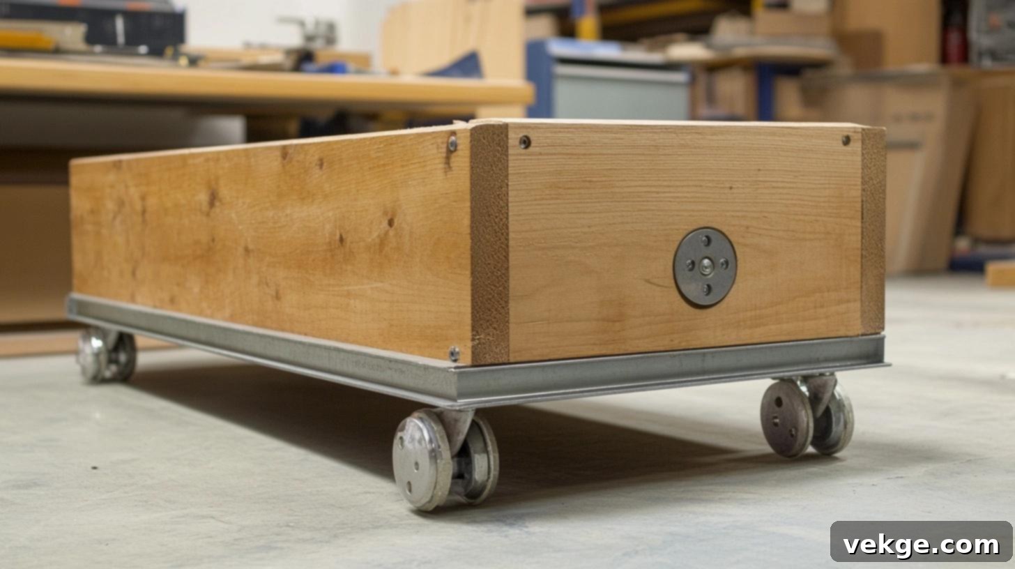 Adding Wheels to Wooden Toolbox