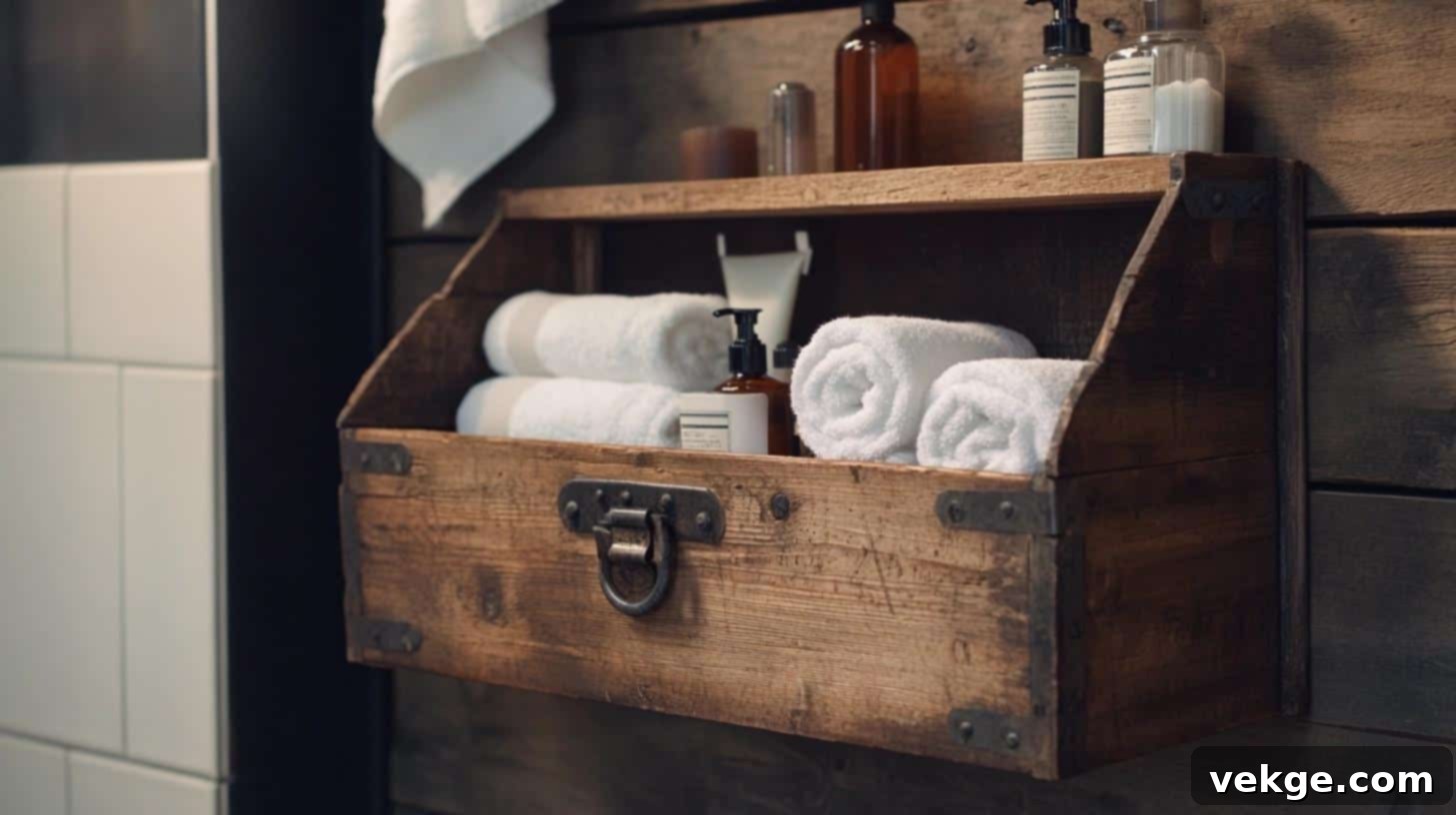 Repurposed Toolbox for Bathroom Organization