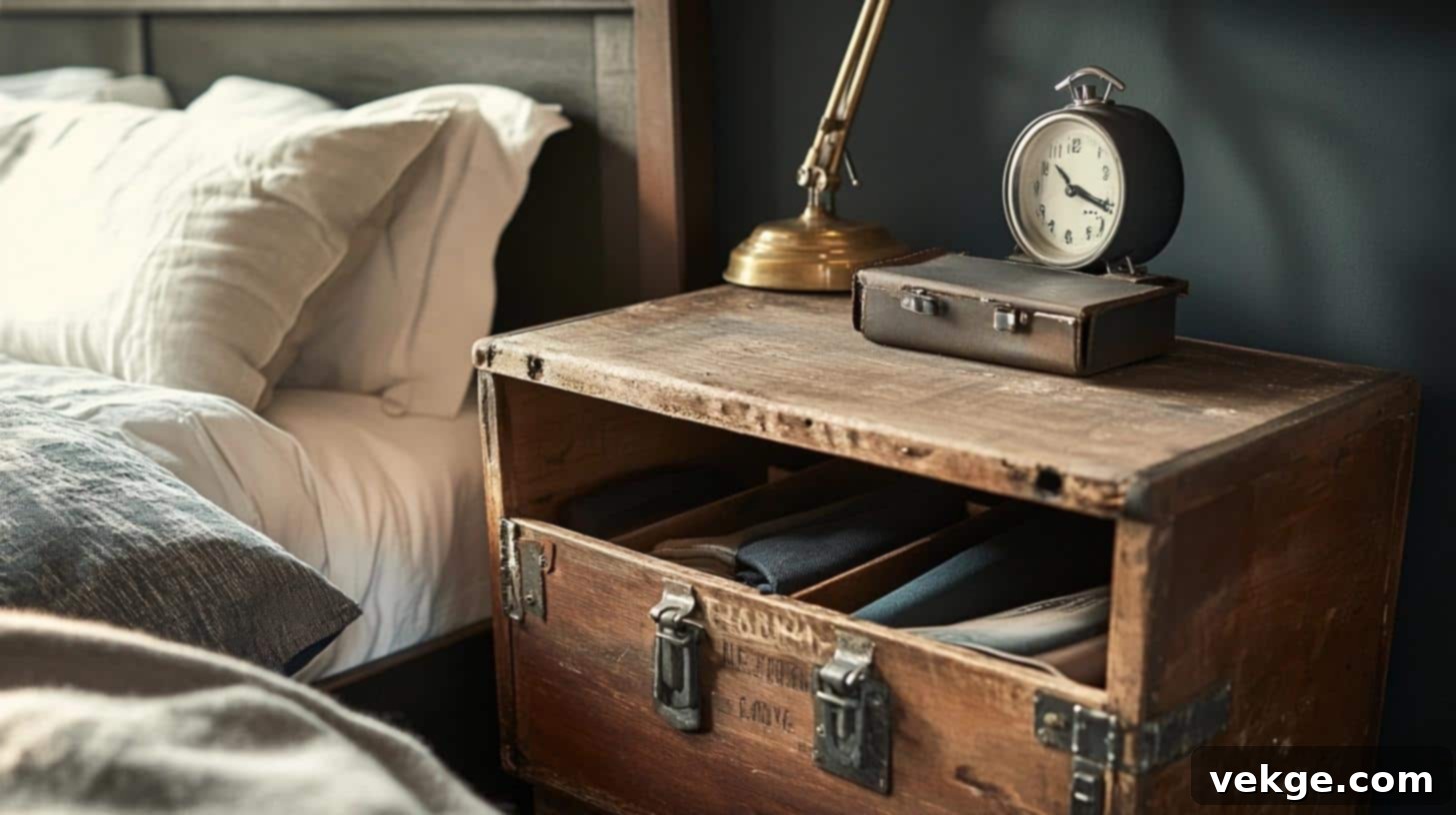 Toolbox as Bedside Table Stand