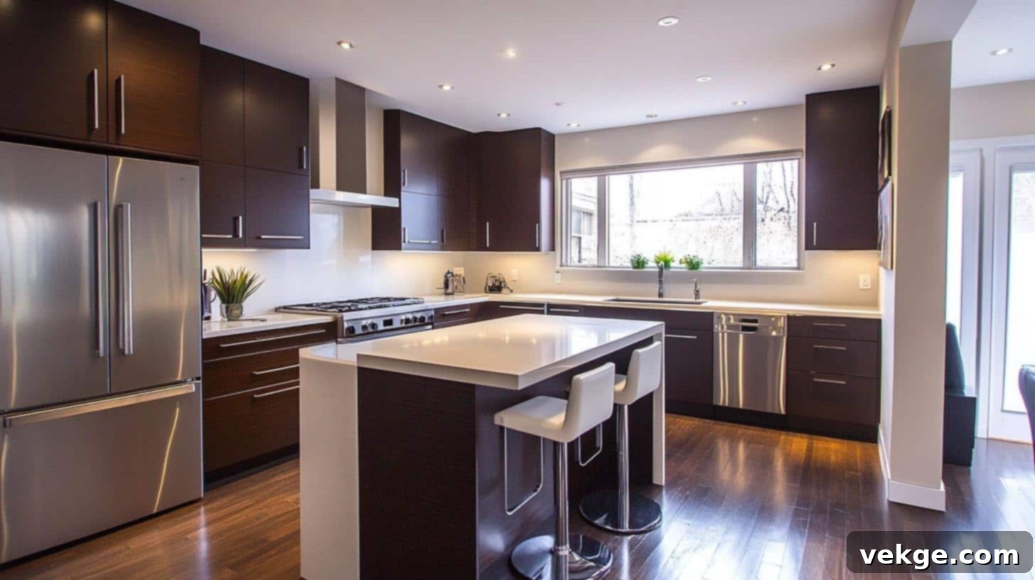 Floating Decorative Cabinets Above Existing Kitchen Units