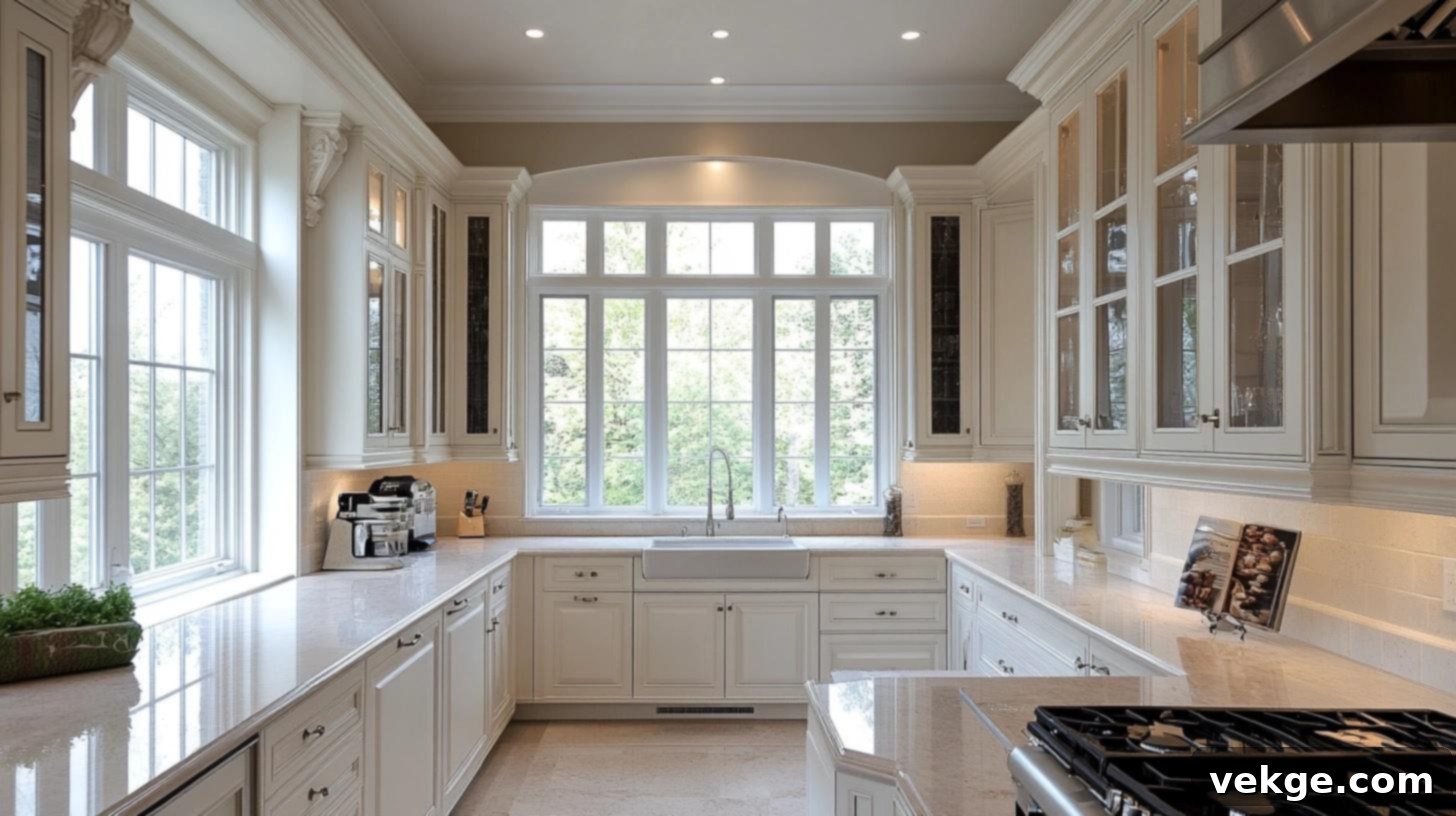 Kitchen Cabinets with Integrated Windows or Light Panels