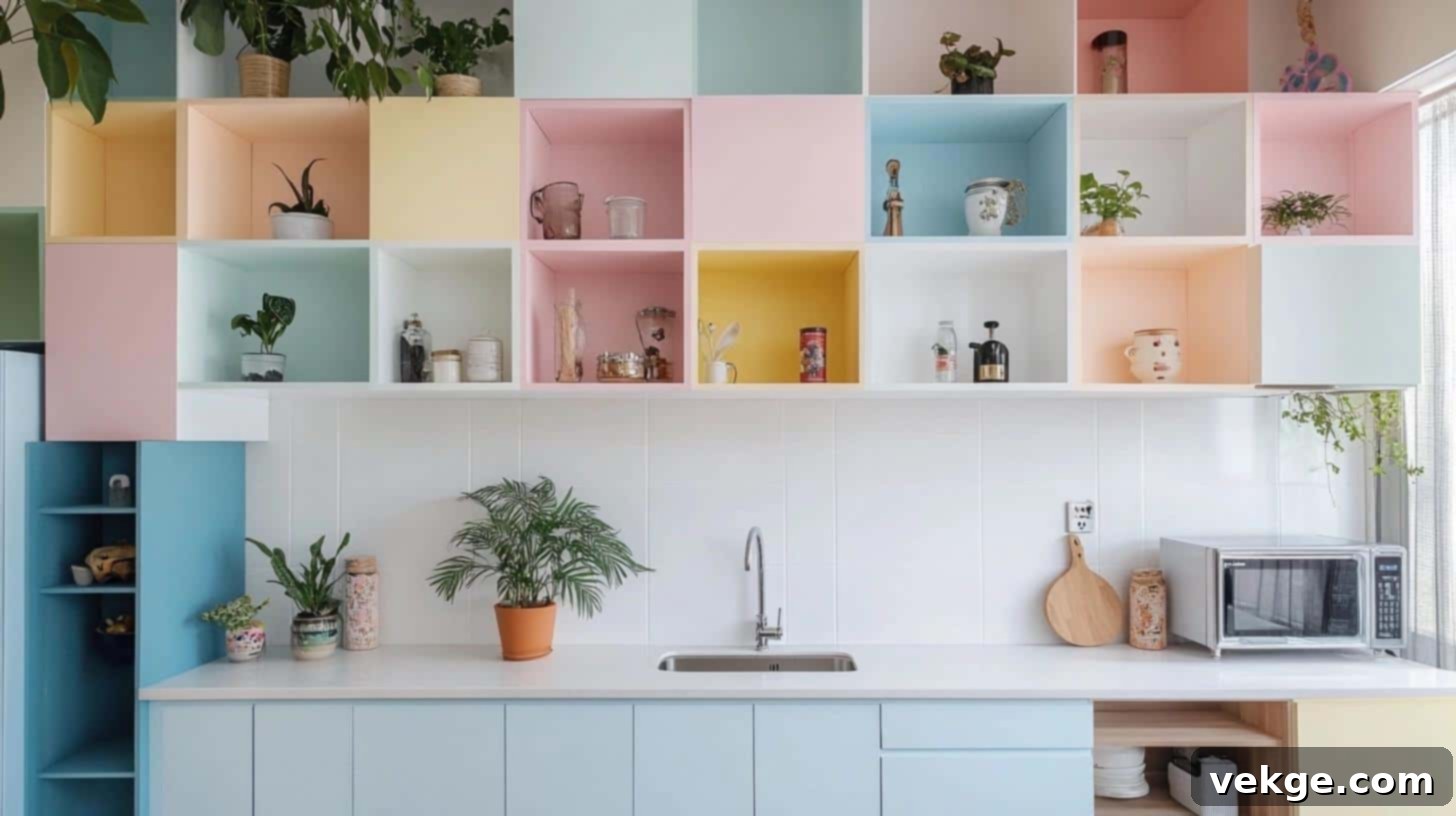 Modular Cube Storage Above Kitchen Cabinets