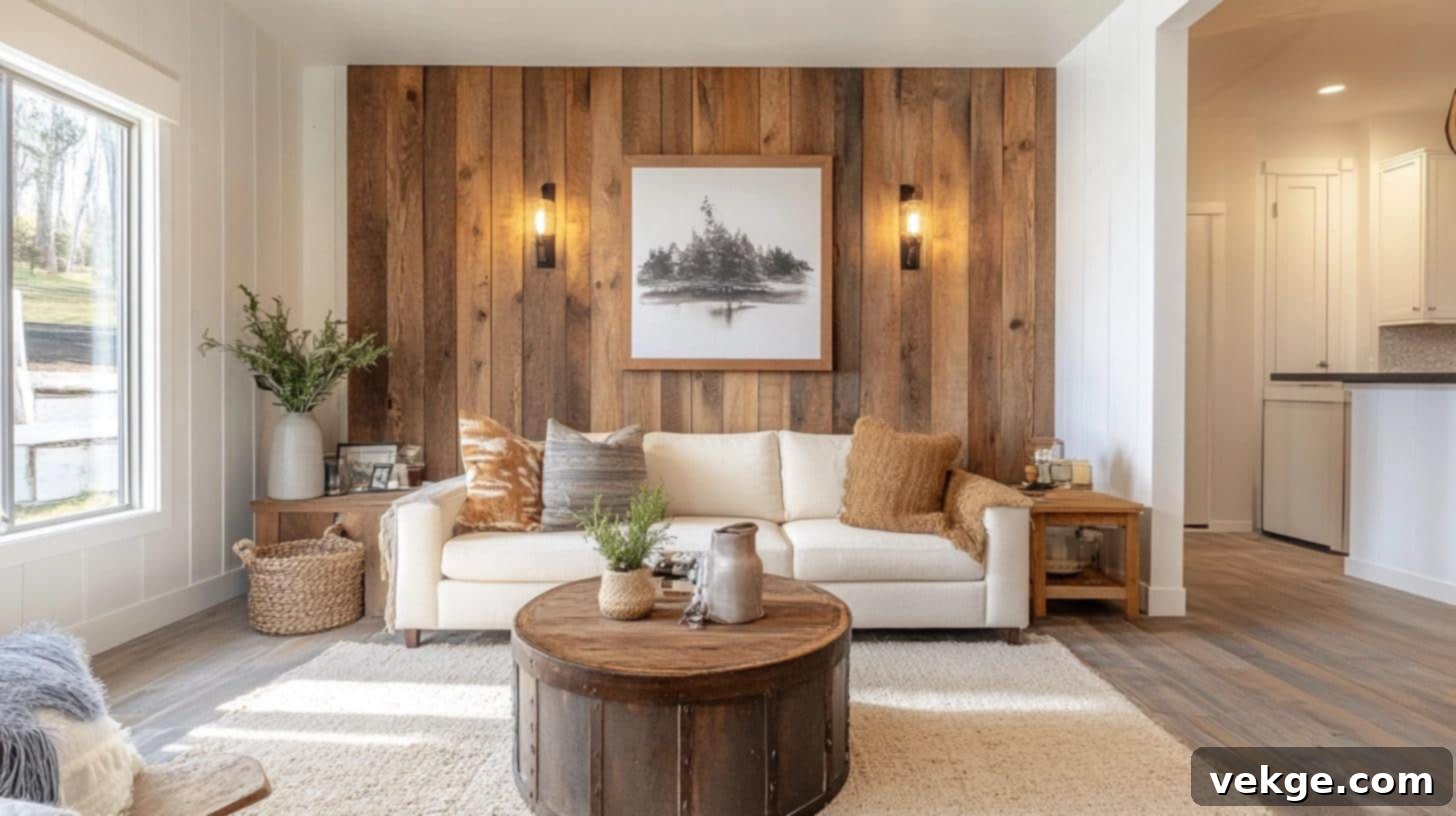 Wood Tones Board and Batten for a Natural, Warm Aesthetic