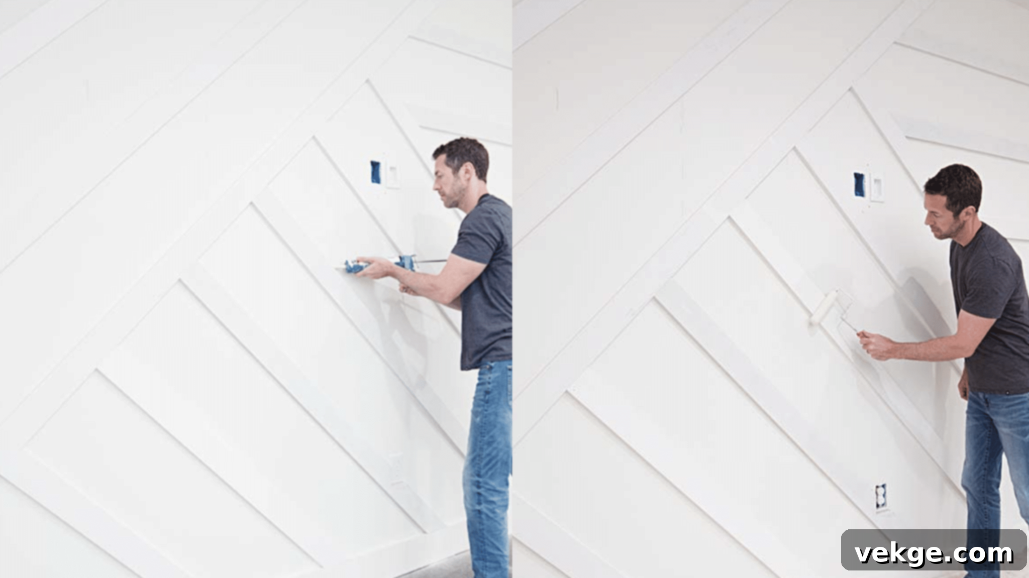 Step 5: Sealing Gaps with Caulk and Painting the Board and Batten Accent Wall