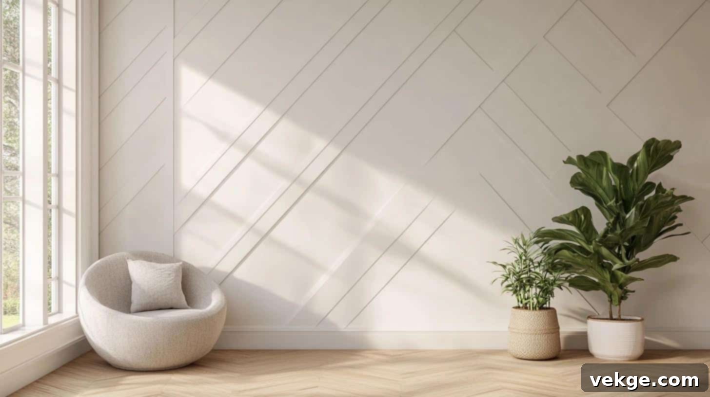 Diagonal or Chevron Pattern Board and Batten Accent Wall