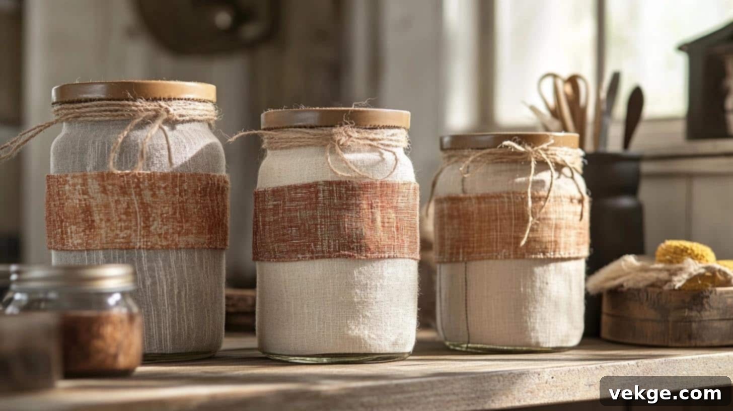 Decorative_Fabric_Wrapped_Mason_Jars