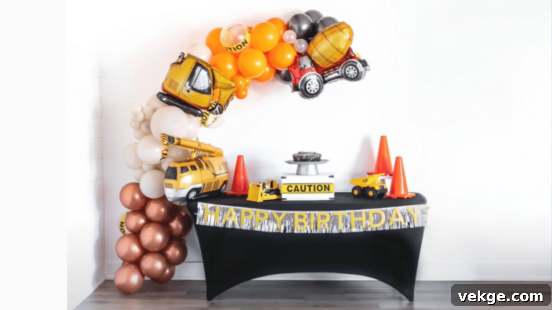 DIY Construction Theme Balloon Garland