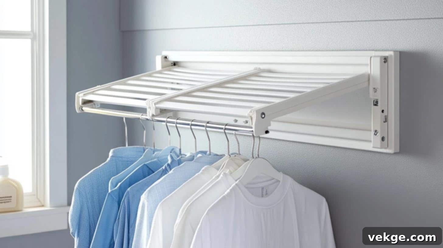 Wall-Mounted Drying Rack for Small Laundry Rooms