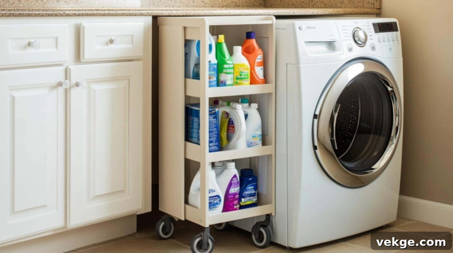 Rolling Cart for Laundry Room Supplies