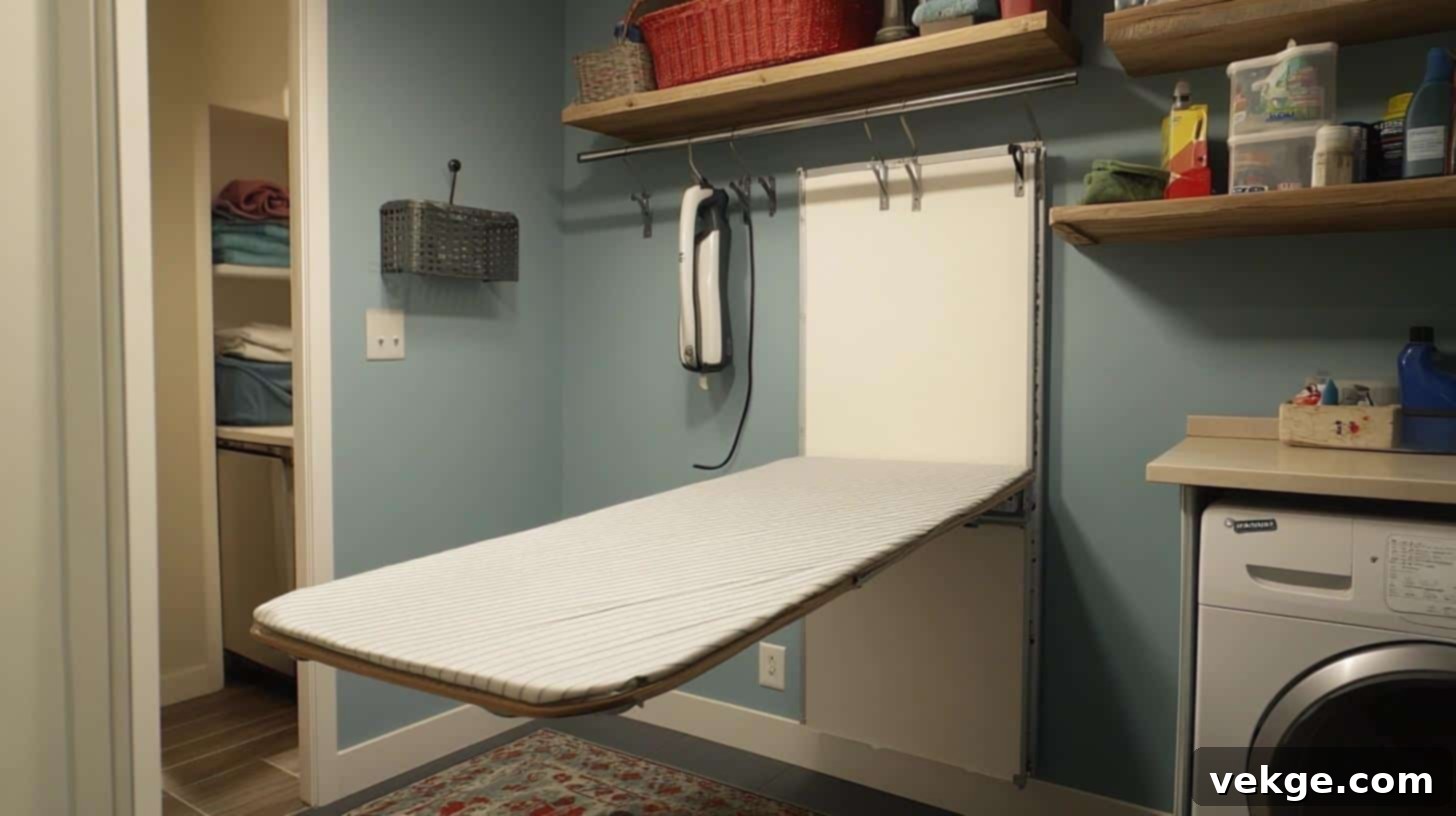 Vertical Ironing Board Storage Solution