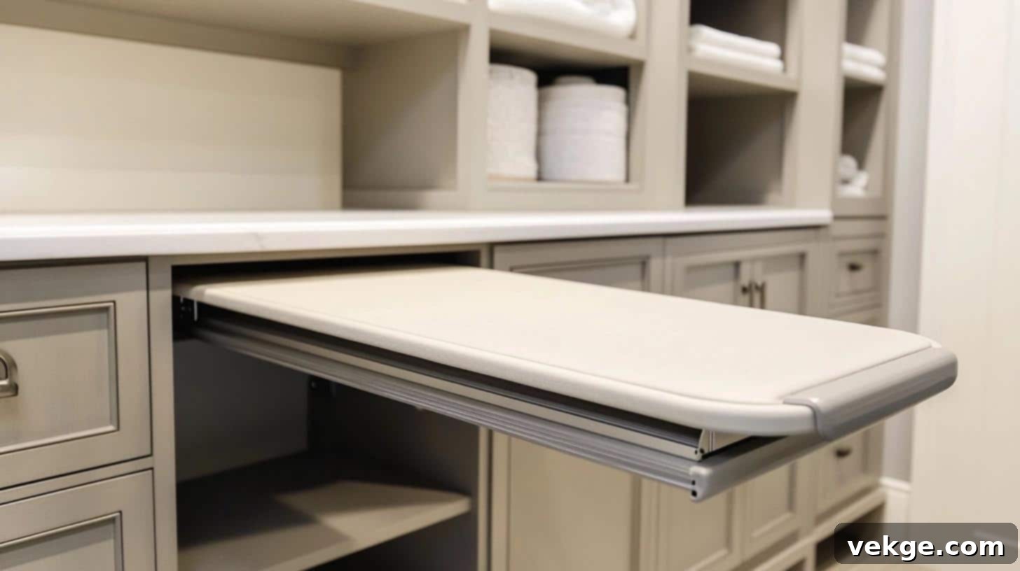 Pull-Out Ironing Board for Compact Laundry Areas