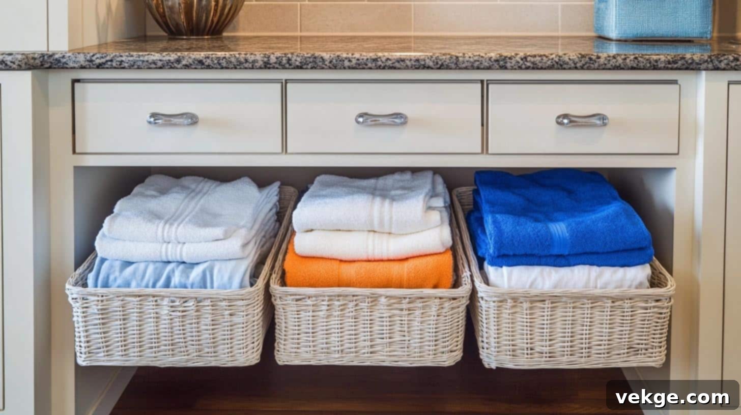 Sliding Baskets for Laundry Organization