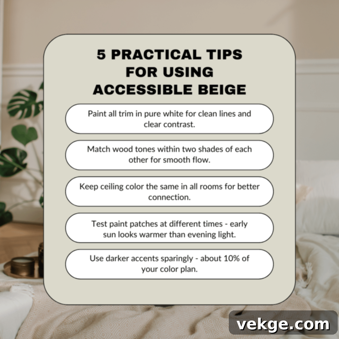 Practical Tips for Using Accessible Beige - interior scene with well-matched colors