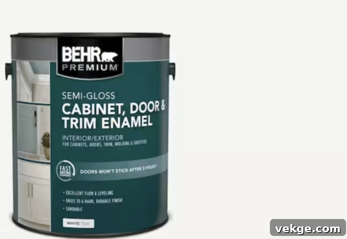 BEHR Premium Cabinet Paint - Durable, Sleek White Finish for Trim