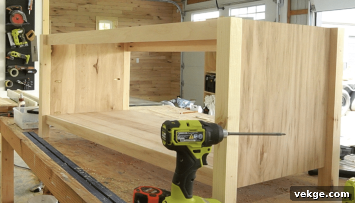 Step 3: Install Top and Bottom Supports using 1x3 boards for bench stability
