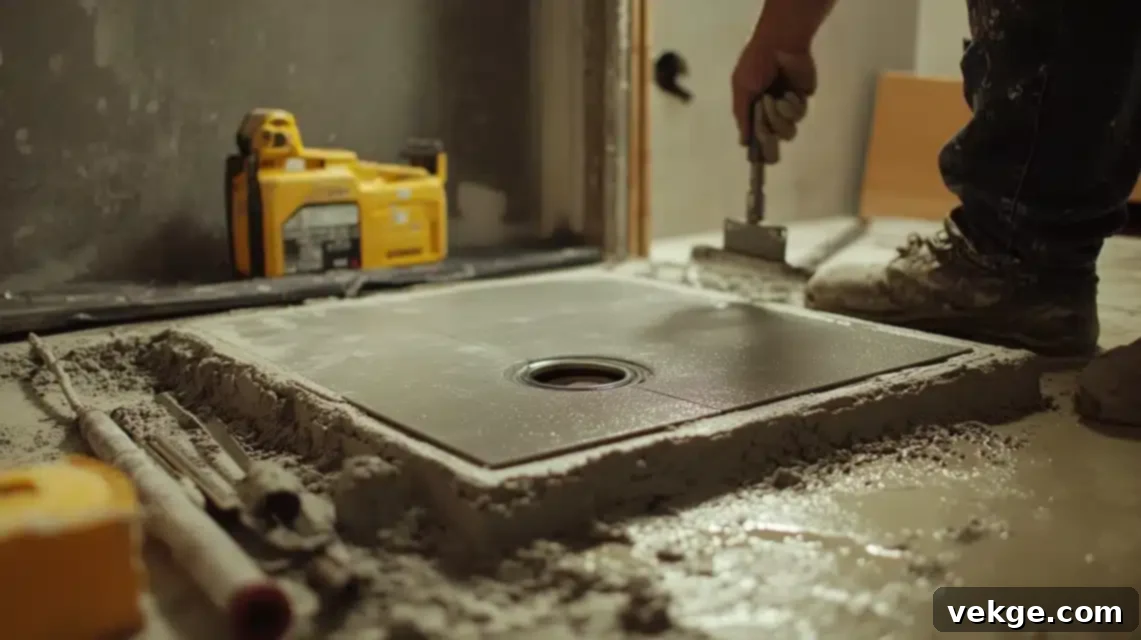 Installing the Shower Base for a Waterproof Shower