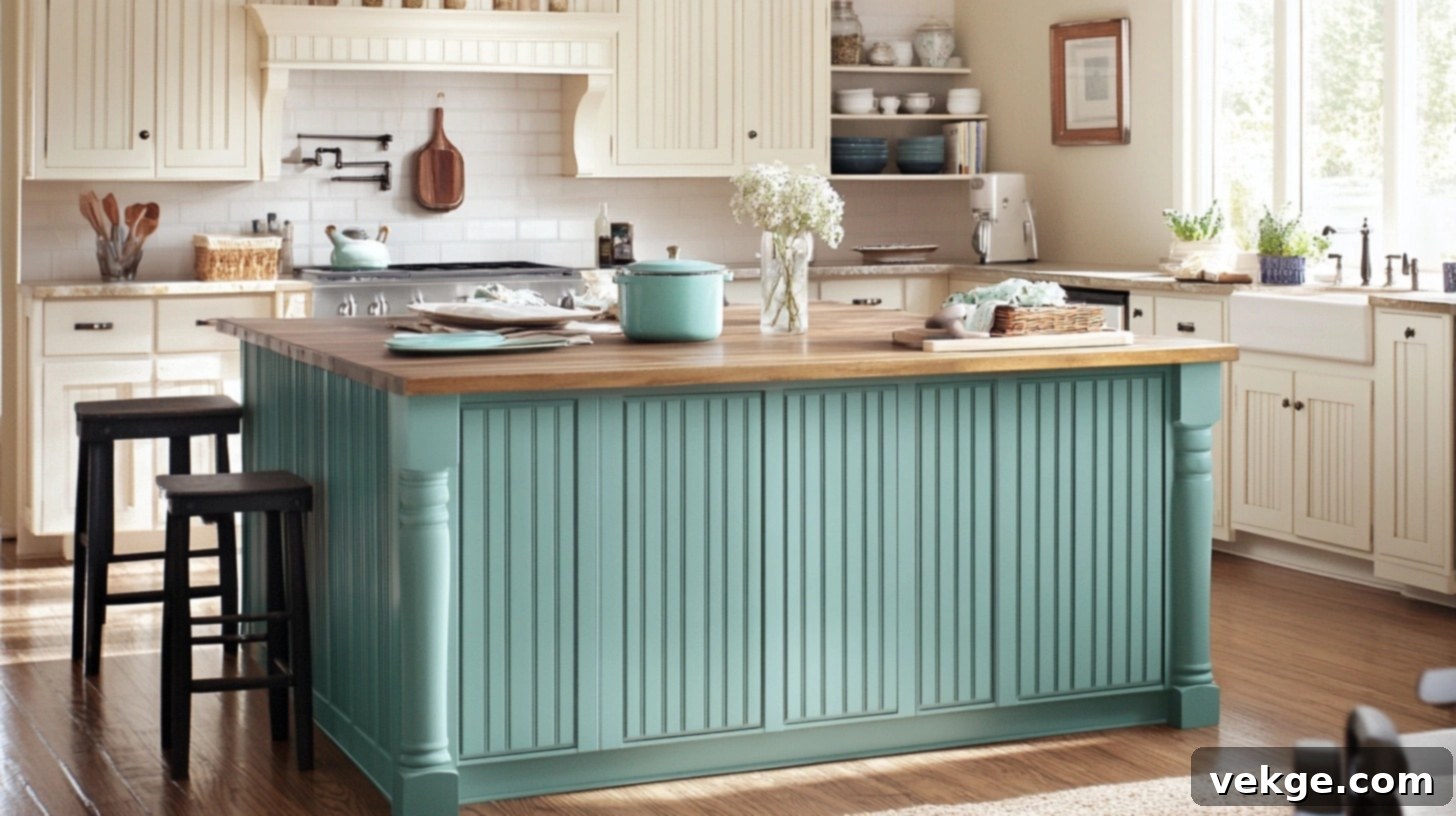 Painted Beadboard Island