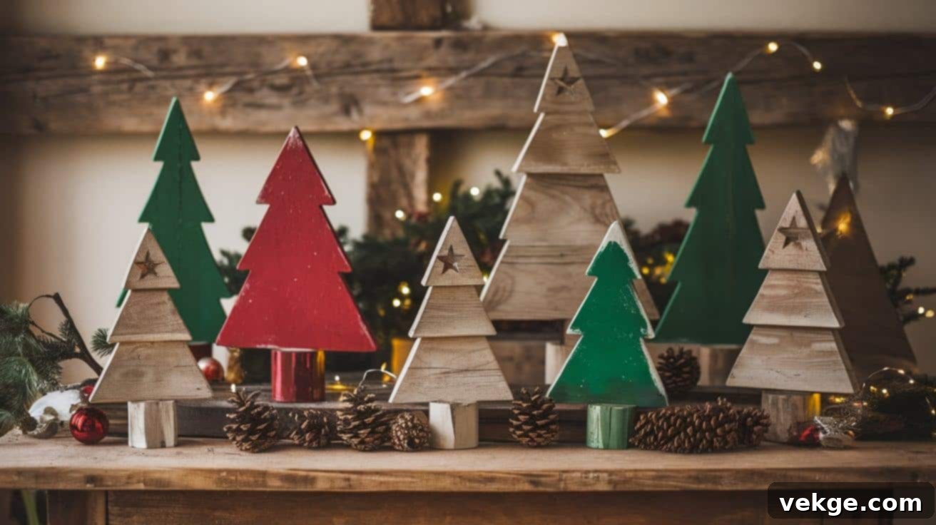 Rustic Wooden Christmas Trees - DIY wooden holiday decor