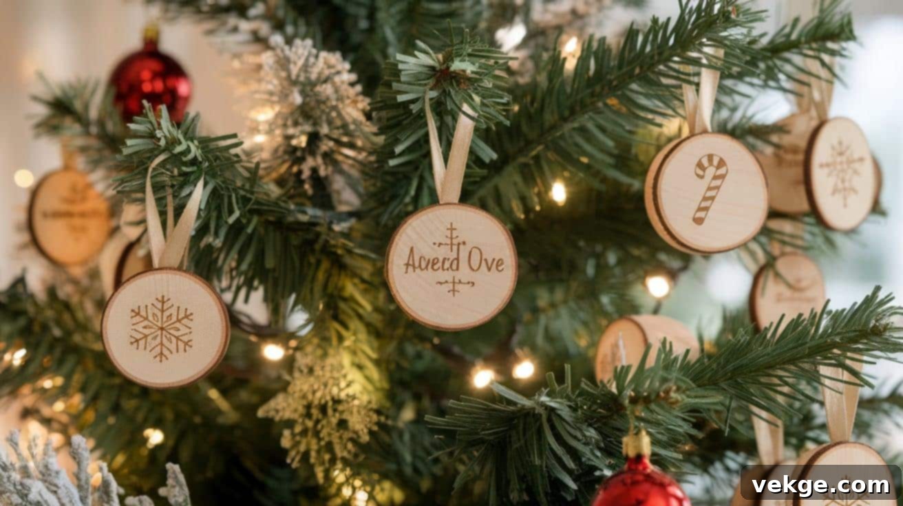 Personalized Wooden Ornaments - Custom wood holiday gifts