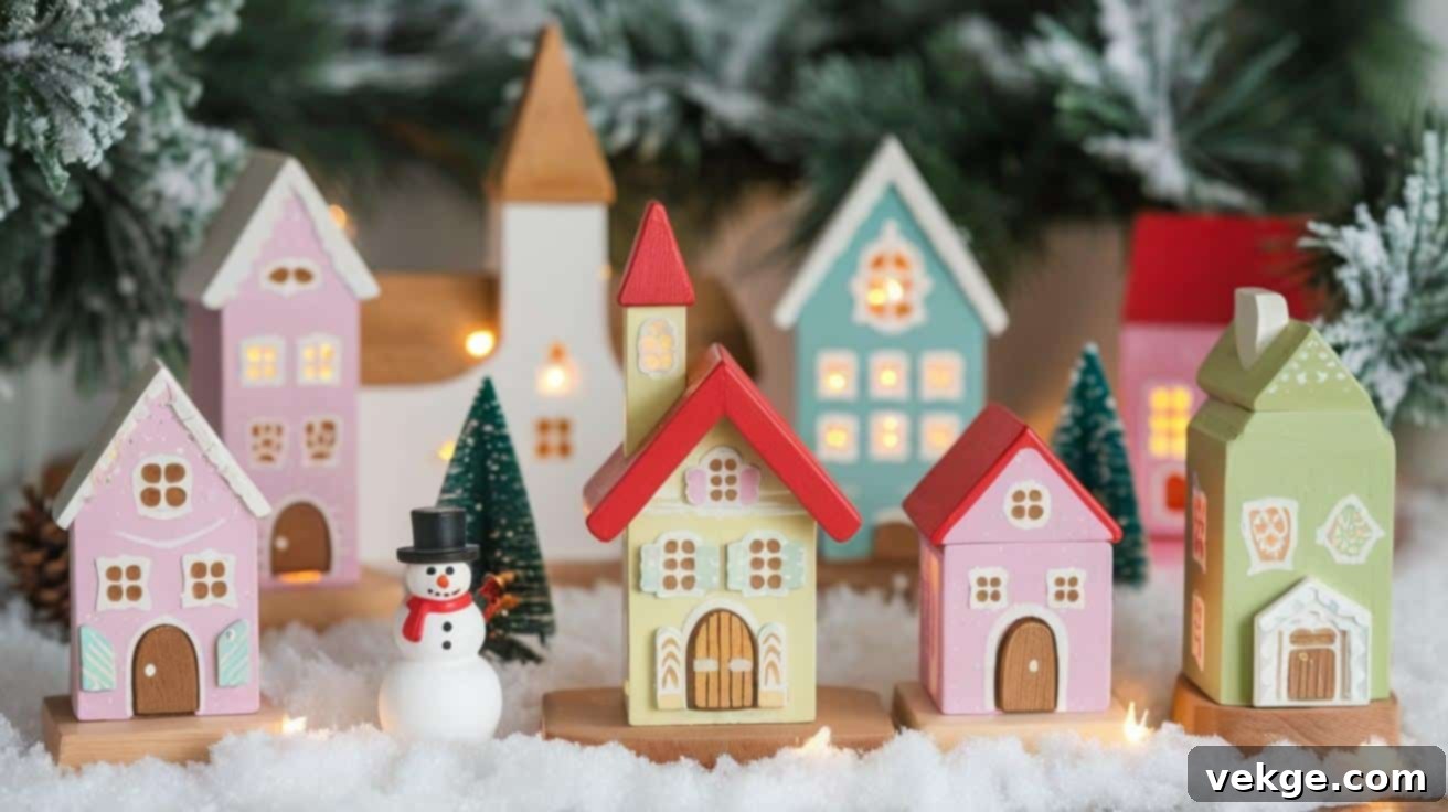 Wooden Christmas Village - Miniature holiday display