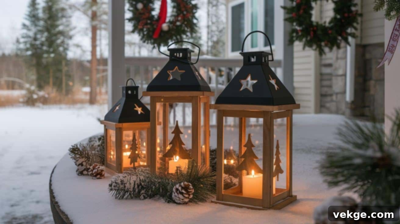Wooden Candle Lanterns - Rustic outdoor lighting