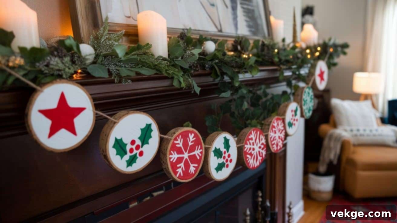 Wood Slice Garland - Natural holiday garland ideas