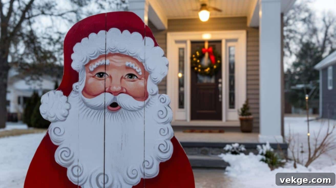 Wooden Santa Claus Cutout - DIY Santa outdoor decoration