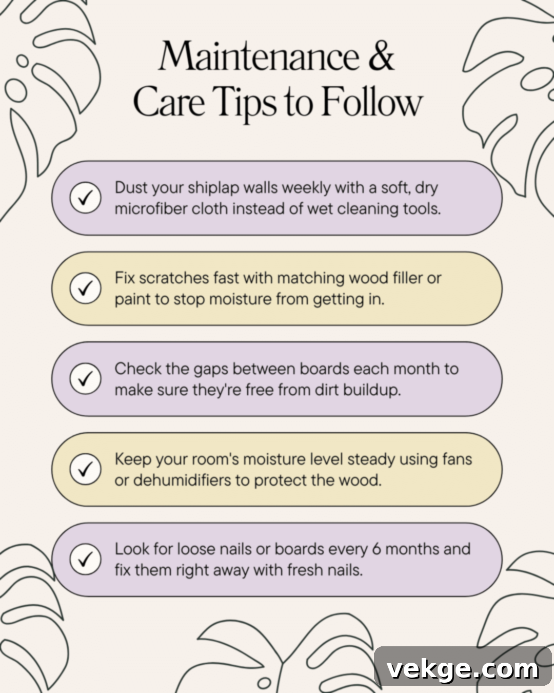 Maintaining your shiplap walls with regular cleaning and care