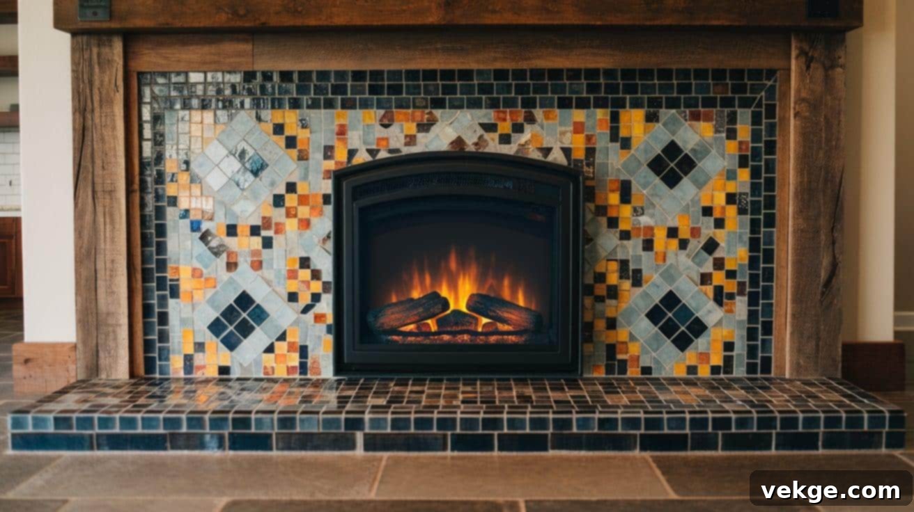 Mosaic_Tile_Accent_DIY_Fireplace_Wall
