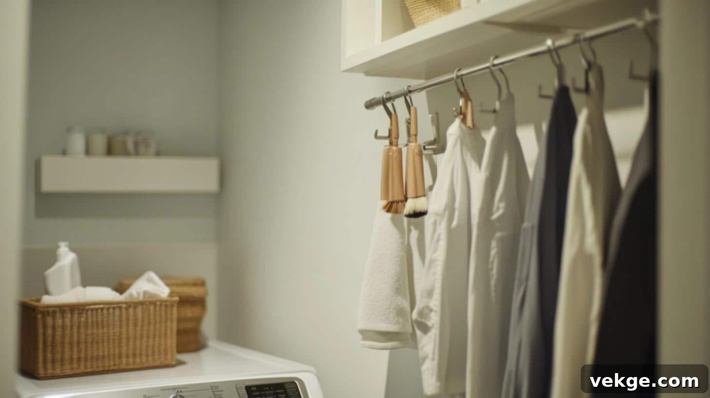 Dedicated hanging solutions for wet and dry laundry items